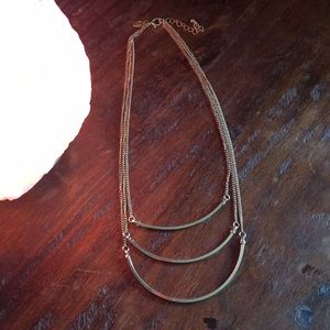 Triple layer gold necklace